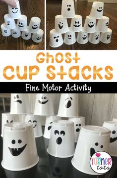 ghost cup stacks for fine motor activity