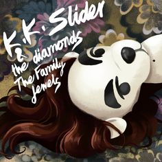 a woman laying on top of a bed covered in white and black face paint with the words kiss sider