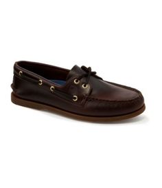 Sperry Top-Sider Men´s Authentic Original 2-Eye Boat Shoes | Dillards.com Leather Boat Shoes With Leather Footbed And Round Toe, Brown Leather Boat Shoes With Leather Sole, Brown Leather Plain Toe Boat Shoes, Brown Leather Boat Shoes With Leather Footbed, Brown Leather Boat Shoes With Leather Lining, Classic Leather Closed Toe Boat Shoes, Classic Brown Leather Outdoor Shoes, Leather Low-top Boat Shoes For Business, Brown Leather Slip-on Boat Shoes