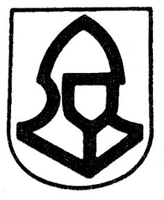 a black and white drawing of a shield with the letter g in it's center