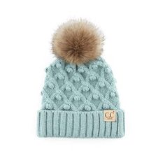 CC Crafted Pom Detail Beanie | Adult and Kid Sizes - Truly Contagious Hair Doctor, Mini Pom, Adult Crafts, Fur Pom Pom, Pink Candy, Head Circumference, Craft Items, Pom Poms, Hair Dryer