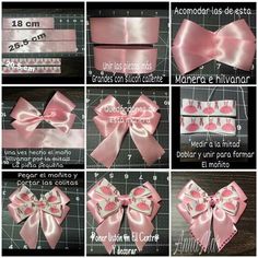 the instructions for how to make a pink bow