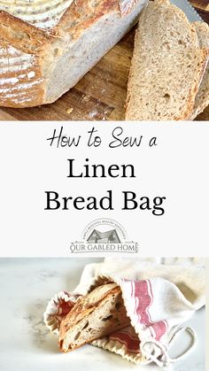 how to sew a linen bread bag with the title overlay reads, how to sew a linen bread bag