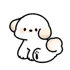 a drawing of a white teddy bear with one paw on it's chest and the other hand in its mouth