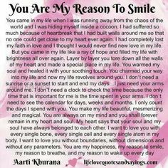 a poem that says you are my reason to smile