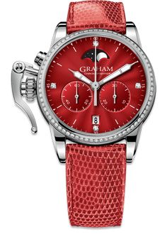 Graham Lady Moon Mechanical Art, Red Diamond, Leather Cap, Fine Watches, Beach Tote Bags, Watch Brands, Leather Jewelry, Mens Shoes Sneakers