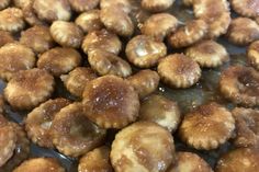 some fried food is being cooked on the stove top and ready to be served in the oven