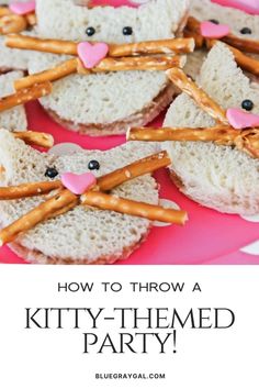 kitty - themed party with pretzels and pretzels in the shape of cats