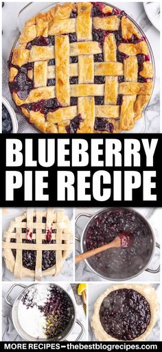 blueberry pie recipe with instructions to make it in the oven and ready to be eaten