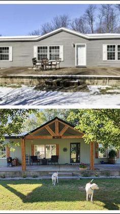 before and after photos of a mobile home