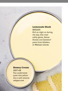 the ingredients for a lemonade slush cake on a marble table with a white background