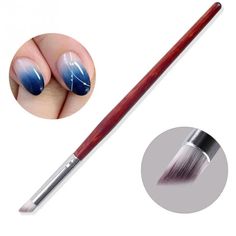 Professional 1 pcs Nail Art Brush Wooden Handle Gradient Gradual Color Ombre Painting, Drawing Brush, Acrylic Nail Brush, Pen Diy, Nail Art Gel, Cheap Nail, Art Tool, Nail Art Ombre, Nail Brush