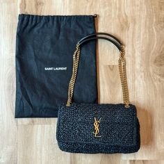 Highly Sought After Jamie Handbag From Ysl In Black Raffia. Great Bag That Is Classic And Simple But Still Unique Enough To Get Attention And Make A Statement. Retails For $2800 At Saks, Sold Out Through Saint Laurent. Only Had It A Year And Have Kept It In Great Condition And Stored In Its Dustbag. Will Not Accept Lowball Offers As I’m Not Eager To Part With This One! Saint Laurent Bags, Saint Laurent Bag, A Year, Saint Laurent, Dust Bag, Bag Lady, Shoulder Bag, Handbags, Black