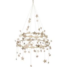 a chandelier with stars hanging from it