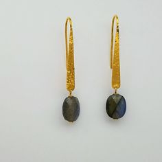 LABRADORITE GOLD EARRINGS #soniatonkin #finejewelry #handmade #14k #goldearrings #everydaywear Gold Hands, The Nature, The One, Everyday Wear