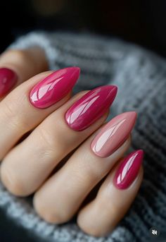 Burgundy Acrylic Nails, Rosa Pink, Pink Nails, Acrylic Nails, Manicure, Nail Designs, Nail Art, Nails, Pink