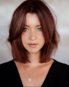 Dark Auburn Bob Haircut, Brunette Fall Hair 2023 Straight, Fall Haircuts 2023, Sharp Bob Haircut, Bob 2024, 2023 Hair, Spring Hair Color, Haircut And Color, Hair 2024