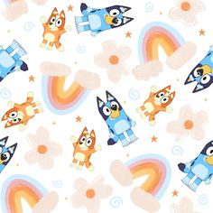 an image of children's wallpaper with cartoon animals