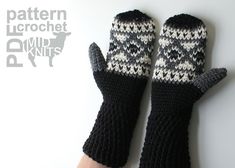 Keep your hands (or someone else's) warm this winter with these extra thick and cozy crocheted mittens! This do-it-yourself pattern includes instructions to create the Mens Large (8.5” from wrist to fingertip; 9” hand circumference; 5” cuff) pair of mittens. Crocheted using a split single crochet stitch (ssc), the smooth v's of the textile are reminiscent of a smooth knit stockinette stitch. These written instructions include color work charts and photos for pattern clarification maki... Crocheted Mittens, Crochet Diamond, Fair Isle Crochet, Crochet Cozy, Crochet Mittens, Mittens Pattern, Crochet Gloves, Pattern Store, Single Crochet Stitch