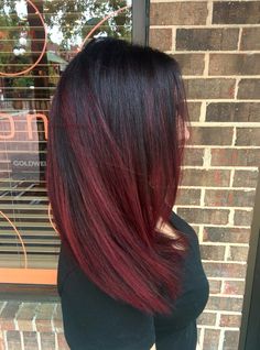 Red Balayage Hair, Red Ombre Hair, Red Balayage, Wine Hair, Ombre Hair Blonde, Burgundy Hair, Ombre Hair Color, Hair Color And Cut, Hair Dye Colors