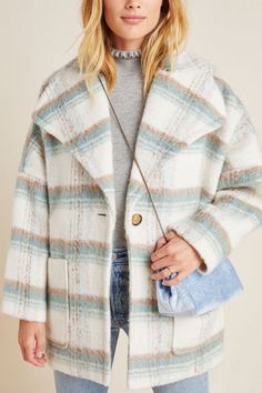 Rent Elsa Plaid Coat from Nuuly. Pick 6 items for $98/month. Free shipping + returns. Womens Fall Coats, Fall Fashion Coats, Anthropologie Jacket, Plaid Coat, Oversized Coat, Fall Coat, Wool Blend Coat, Wool Plaid, Fall Outfits Women