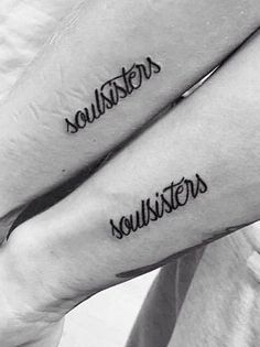 two people with tattoos on their legs that say,'soul sisters'and'soul sisters