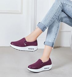 Rosaura Women's Platform Slip-On Walking Shoes | Ultrasellershoes.com – Ultra Seller Shoes Height Increase, Vans Classic Slip On Sneaker, Platform Wedges, Walking Shoes, Sports Shoes, Platform Shoes, Types Of Shoes, Slip On Sneaker, Sport Shoes