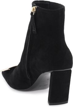 Step into style and sophistication with these exquisite Chelsea boots. Crafted from luxurious black suede leather, they exude elegance and class with every step you take. The square toe design is adorned with an iconic metal buckle, adding a touch of chic charm to the overall look. The zip fastening on the side allows for easy wear, while the high block heel provides a comfortable and confident stride. Whether you're dressing up for a night out or adding a polished finish to your daytime ensembl Every Step You Take, Black Chelsea Boots, Footwear Collection, Chelsea Boot, Toe Designs, Metal Buckles, Easy Wear, Watch Design, Black Suede