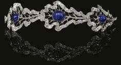 The Sapphire Oak Leaf Bandeau Tiara ~ THURN UND TAXIS FAMILY Crown Jewellery, Bandeau Tiara, Royal Jewellery, European Jewelry, Oak Leaves, Royal Jewels