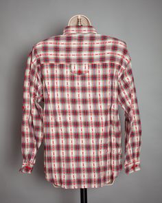 Vintage 80s 90s top. Plaid with some country western style designs. Shoulder padded. CABIN CREEK size - M vintage pre-owned Vintage Relaxed Fit Shirt For Rodeo, Spring Americana Long Sleeve Tops, Fitted Country Style Tops For Country Events, Americana Style Cotton Tops For Fall, Vintage Cotton Tops For Rodeo, Casual Plaid Tops For Rodeo, Red Western Style Tops For Ranch, Plaid Long Sleeve Tops For Ranch, Vintage Relaxed Fit Tops For Rodeo