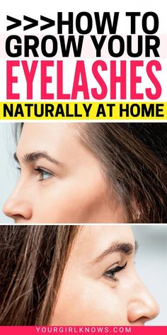 Discover how to grow eyelashes longer and thicker at home using natural methods - without expensive products or treatments. They easy DIY remedies are what... Lash Growth Diy, Grow Lashes Naturally, Eye Lash Growth, Grow Eyelashes Naturally, Longer Thicker Eyelashes, Eyelash Growth Diy, Longer Eyelashes Naturally, Eyelashes Longer, Grow Eyelashes