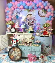 a birthday party with balloons and decorations