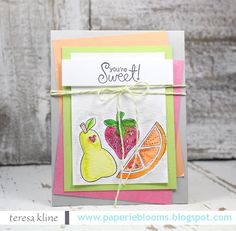 a handmade card with some fruit on it