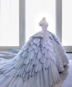 Non White Wedding Dresses Colour, Luxurious Ball Gown, Poofy Quinceanera Dresses, Dainty Clothing, Poofy Dresses, Wonderland Clothes, Poofy Dress, Korea Dress