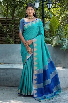 Cyan Color Zari Weaving Daily Wear Art Silk Fabric Saree Triangle Zari Border, Luxury Zari Weaving Saree Fabric, Affordable Multicolor Saree With Zari Weaving, Cheap Zari Weaving Saree For Puja, Cheap Bollywood Style Saree With Zari Weaving, Cheap Saree With Zari Weaving, Multicolor Zari Weaving Saree Affordable, Cheap Art Silk Saree With Zari Weaving, Cheap Multicolor Zari Weaving Saree