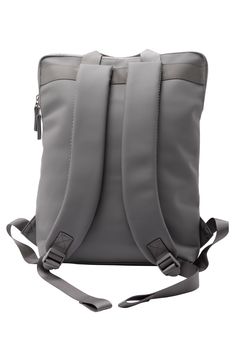 A spacious rucksack style duffel backpack constructed from durable waterproof fabric with padded laptop and tablet pockets, perfect for school or camping. 10.6"W x 16.5"H x 4"D Top carry handles; adjustable backpack straps Waterproof Synthetic Imported Gray Nylon Backpack For Outdoor, Gray Waterproof Backpack For Daily Use, Gray Bags For Outdoor Activities And Back To School, Gray Nylon Softback Backpack, Gray Laptop Bag For Hiking, Gray Functional Softback Backpack, Modern Gray Standard Backpack, Gray Outdoor Backpack With Zipper Closure, Outdoor Gray Backpack With Zipper Closure