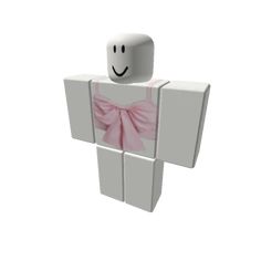 a white box with a pink bow around it's neck and an emoticive face