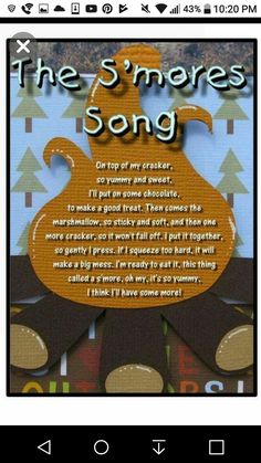 the s'mores song - screenshote for iphone and ipod, with an image of a bear on it