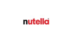 the logo for nutella is shown in red and black on a white background,