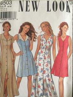 three women's dresses and one is in different colors