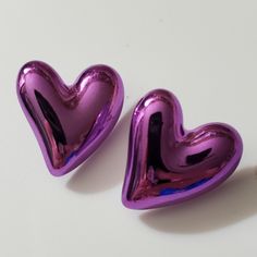 Big Puffy Stud Pierced Heart Earrings! These Are Pretty Purple, I Have Other Colors! Bright Foil And Made Of A Hard Acrylic. Very Well Made Really Nice Earrings! Perfect For Valentine’s Day! See Other Colors! Measures Approximately 1" Tall And Wide Big Studs! Bundle! Box 17 I Sell In My Closet And Have Tons Of Other Brands Similar To List Such As Weiss, Stanley Hagler, Alice Caviness, Demario, Navajo, Miriam Haskell, Hattie Carnegie, Juliana, Coro, Vior,Donald Stannard, Lisner, Renoir, Eisenberg Purple Heart Earrings For Valentine's Day, Trendy Purple Heart Earrings, Purple Heart Earrings With Heart Charm, Trendy Purple Heart Earrings For Gift, Trendy Purple Heart Earrings As Gift, Fun Heart-shaped Earrings For Valentine's Day, Purple Heart Earrings, Nice Earrings, Pearl Pendant Earrings