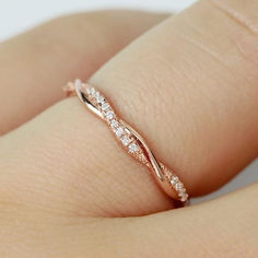 JewelsForum 14K Gold Twisted Eternity Wedding Band Ring For Her With 0.15 Ct Diamonds Colour HI Clarity I Gold Infinity Ring, Bird Ring, Dainty Engagement Rings, Rose Gold Plated Ring, Rope Rings, Full Eternity Ring, Infinity Ring, Half Eternity Ring, Ring Dainty