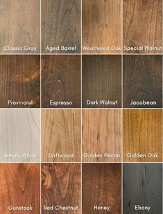 the different types of wood that are available in various colors and sizes, including white, brown