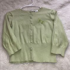 Nwot No Defects Super Cute Green Cotton Sweater For Spring, Spring Green Cotton Sweater, Fitted Green Cotton Cardigan, Fitted Cotton Sweater For Spring, Vintage Green Cardigan For Spring, Vintage Green Spring Cardigan, Light Green Cardigan, Thrift Inspo, Green Cardigan