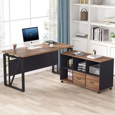 Computer Desks, Writing Desks, Desks, Writing Table, L-Shaped Desks, Desks With Cabinets, Office Furniture - Tribesigns L Shaped Executive Desk, File Cabinet Desk, Filing Cabinet Storage, Home Office Table, Printer Stand, Lateral File Cabinet, Business Furniture, L Shaped Desk, Executive Desk