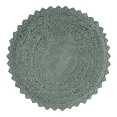 three round rugs in various sizes and colors on a white background, each with a circular