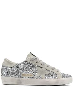 Golden Goose Superstar Glitter, Golden Goose Silver Glitter, Sparkly Golden Goose, Silver Golden Goose, Golden Goose Glitter, Golden Goose Silver, Tone Calves, Leopard Print Boots, Leopard Print Sneakers