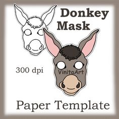 a donkey mask with the words donkey mask on it's face and an image of a