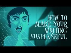 an animated image of a woman with the words how to make your writing suppenseful