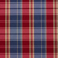 a red and blue plaid fabric